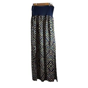 Xhilaration  Geo Print strapless  Maxi Dress Boho Coachella Large